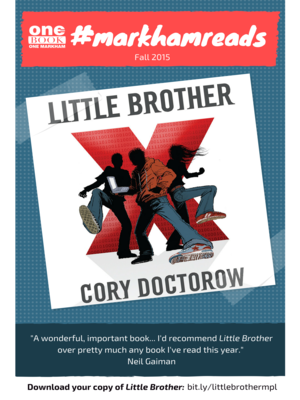 cover image of One Book One Markham 2015 - Little Brother: Events Guide